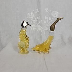 Vintage Avon Dolphin Miniature , Sea Horse  Cologne Bottle Full  1.5 FL.oz. New